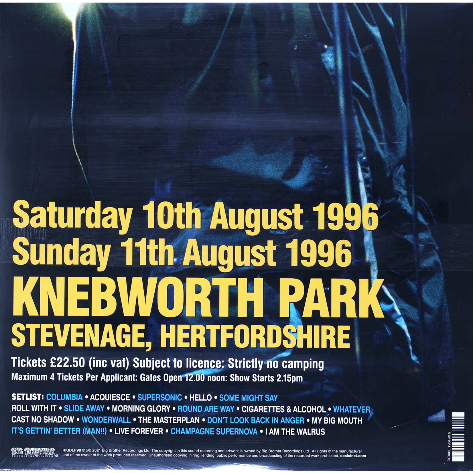 OASIS - KNEBWORTH 1996 - GATEFOLD 3LP