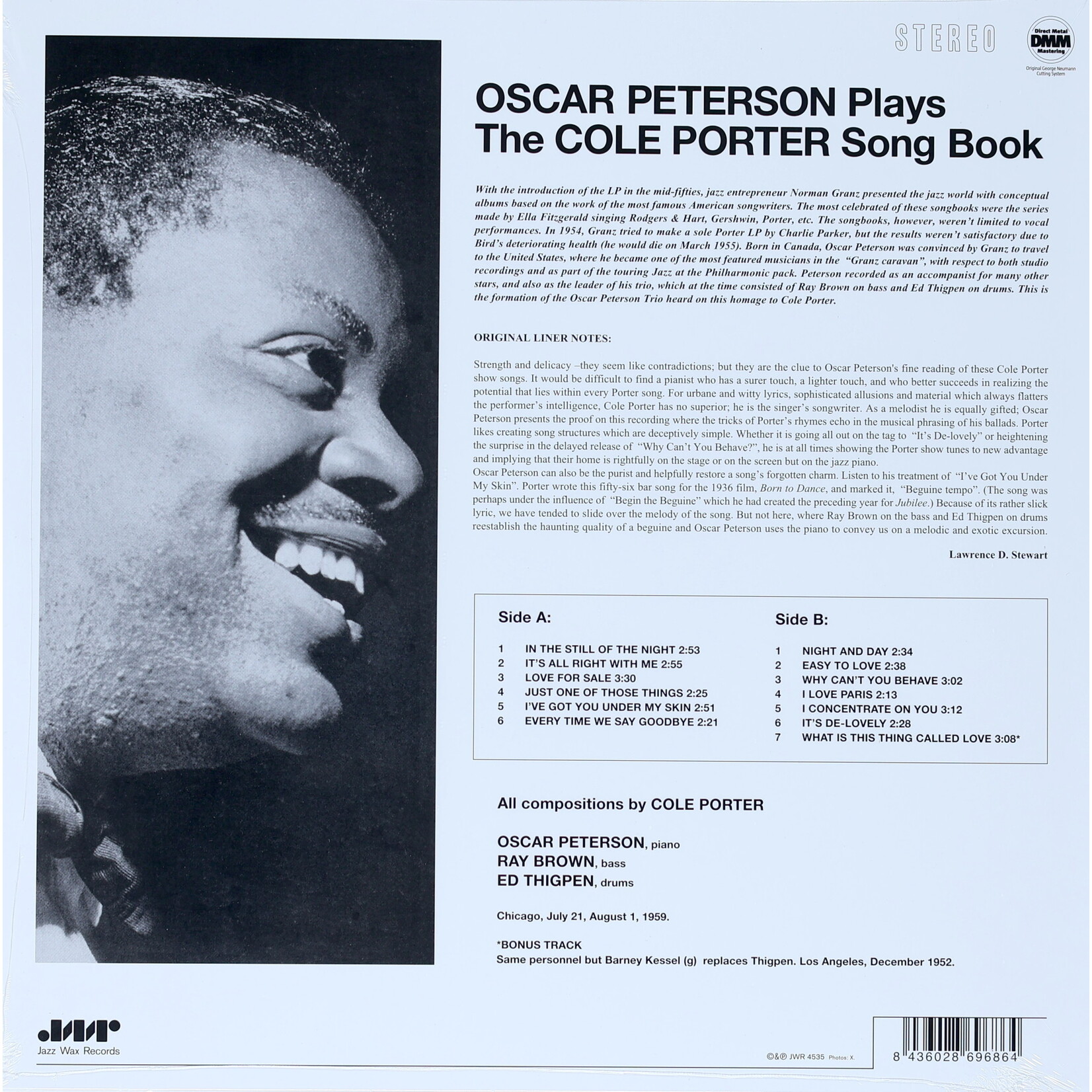 PETERSON, OSCAR - PLAYS THE COLE PORTER SONGBOOK - LTD COLORED LP