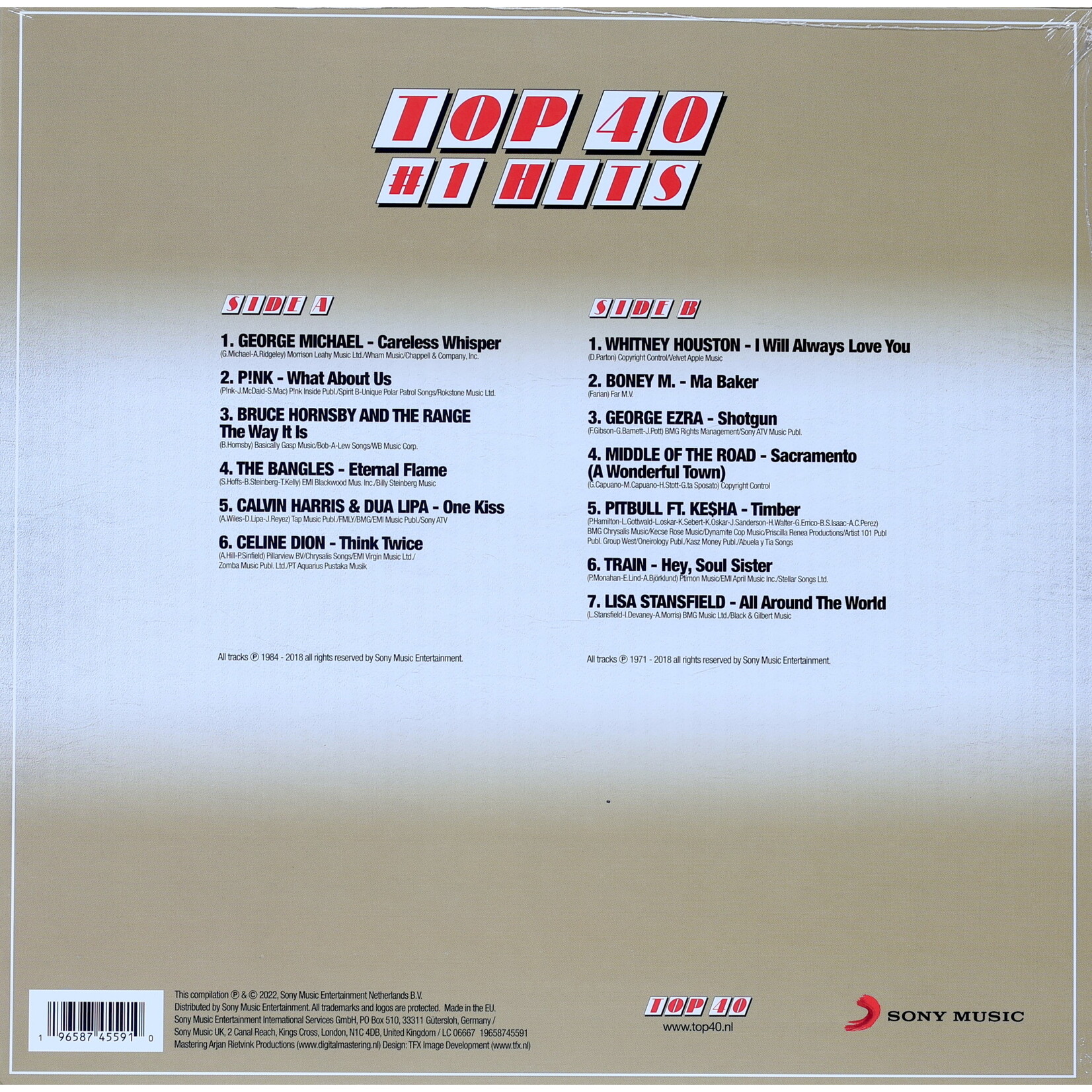 VARIOUS ARTISTS - TOP 40 - #1 HITS - COLORED GOLD LP