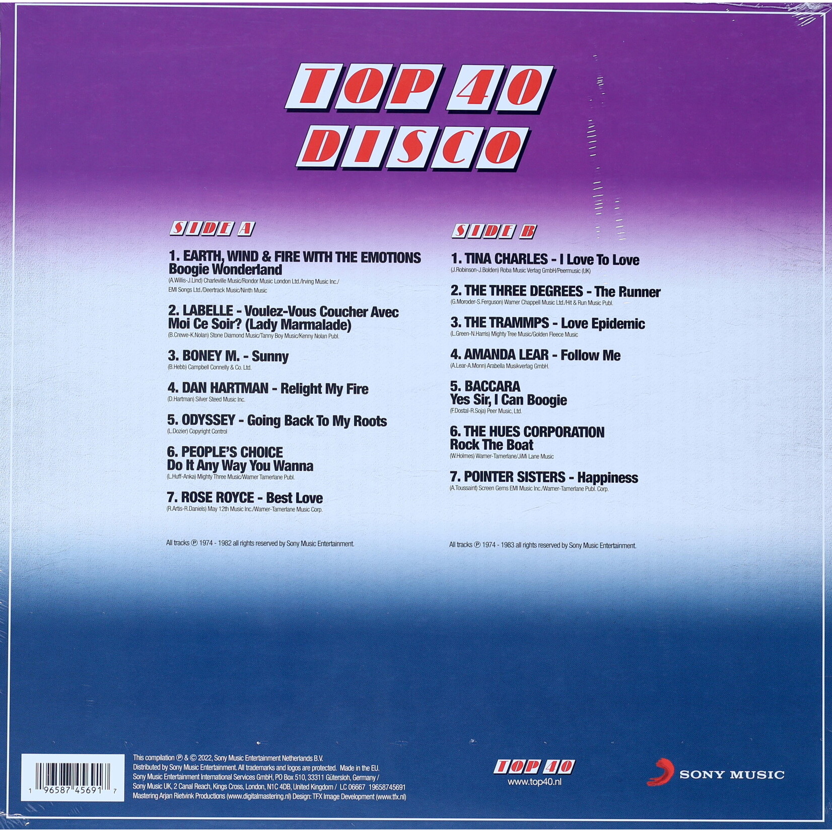 VARIOUS ARTISTS - TOP 40 - DISCO - COLORED PURPLE LP