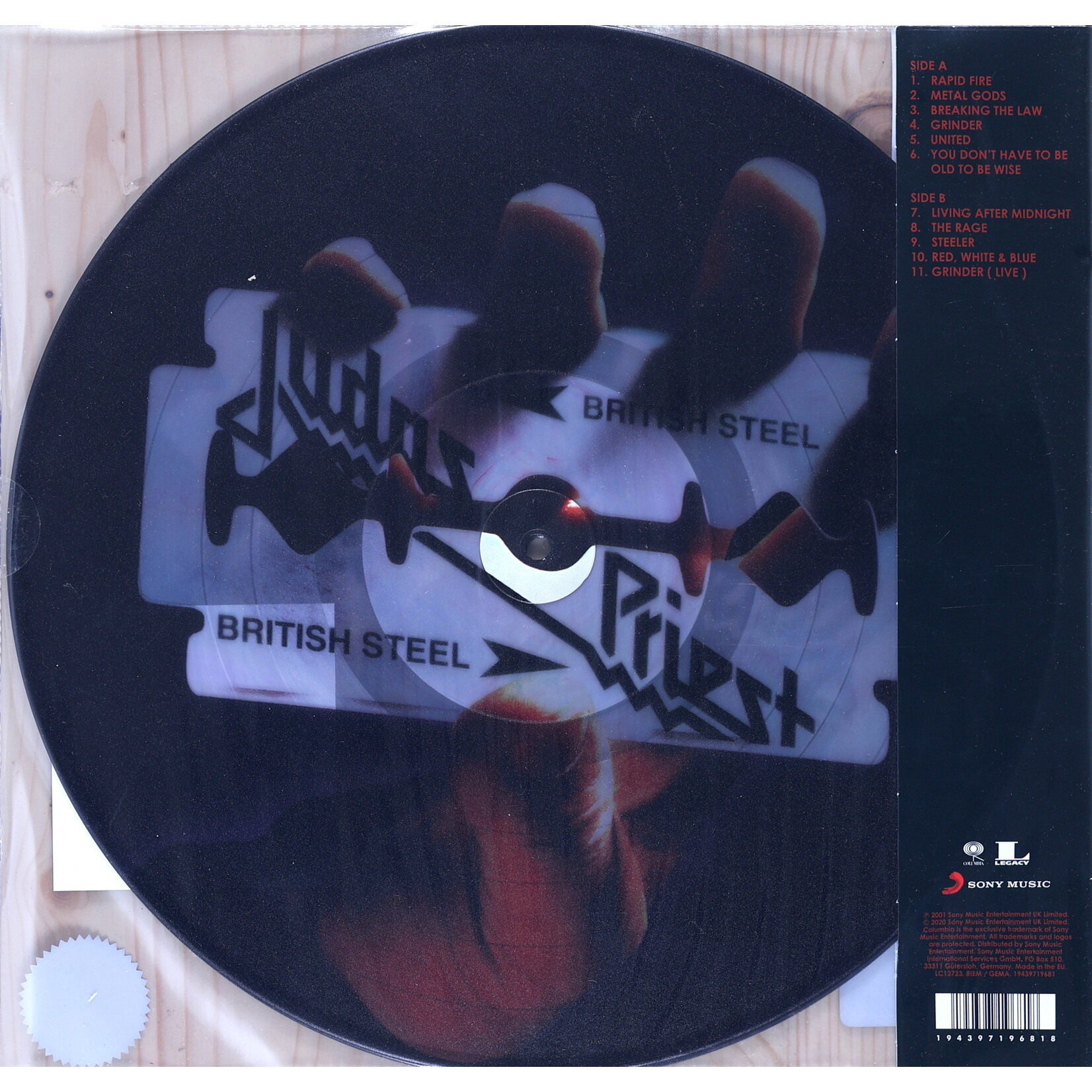 JUDAS PRIEST - BRITISH STEEL - COLORED RED WHITE BLUE SPLATTER 2LP