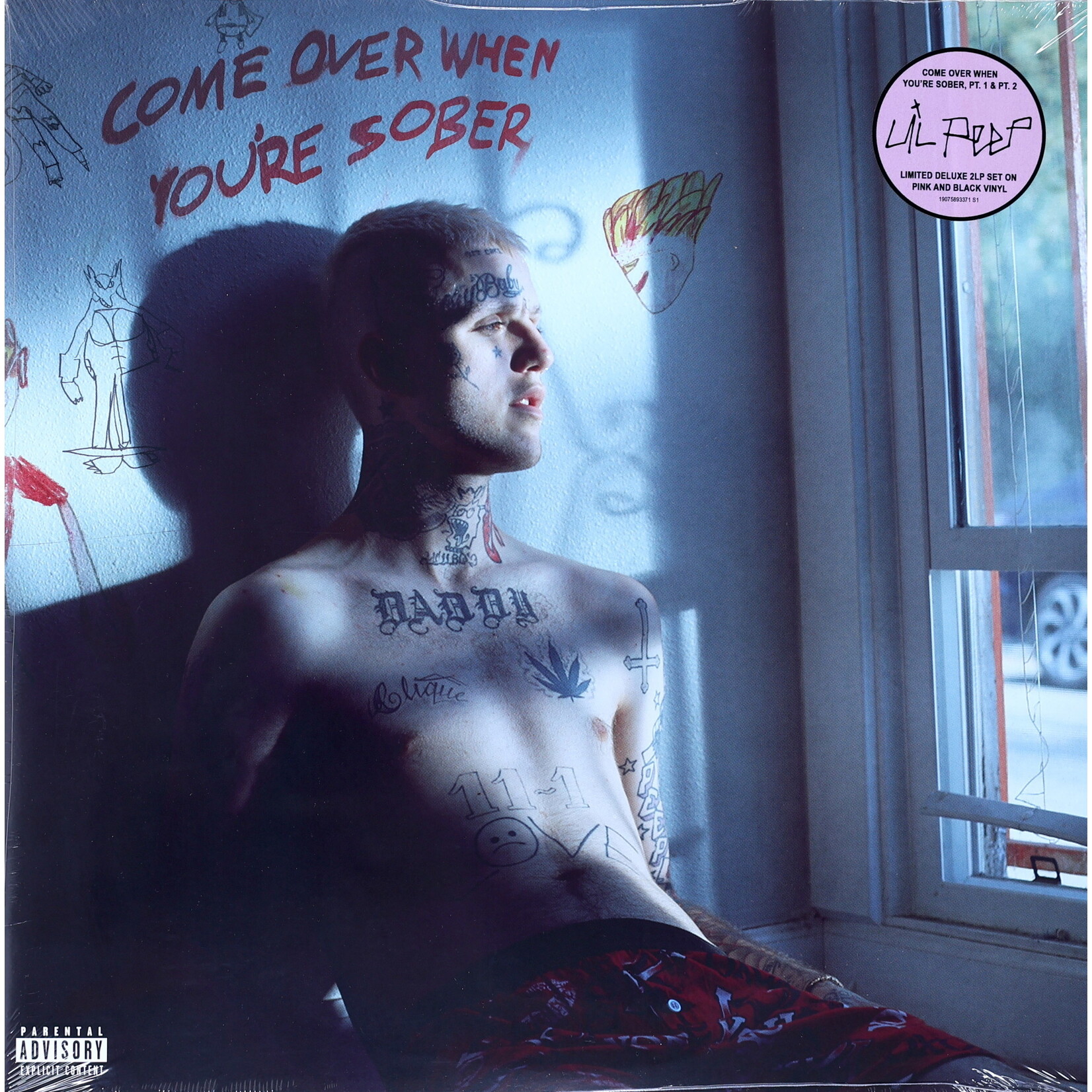 LIL PEEP - COME OVER WHEN YOU'RE SOBER - GATEFOLD COLORED NEON PINK & BLACK 2LP