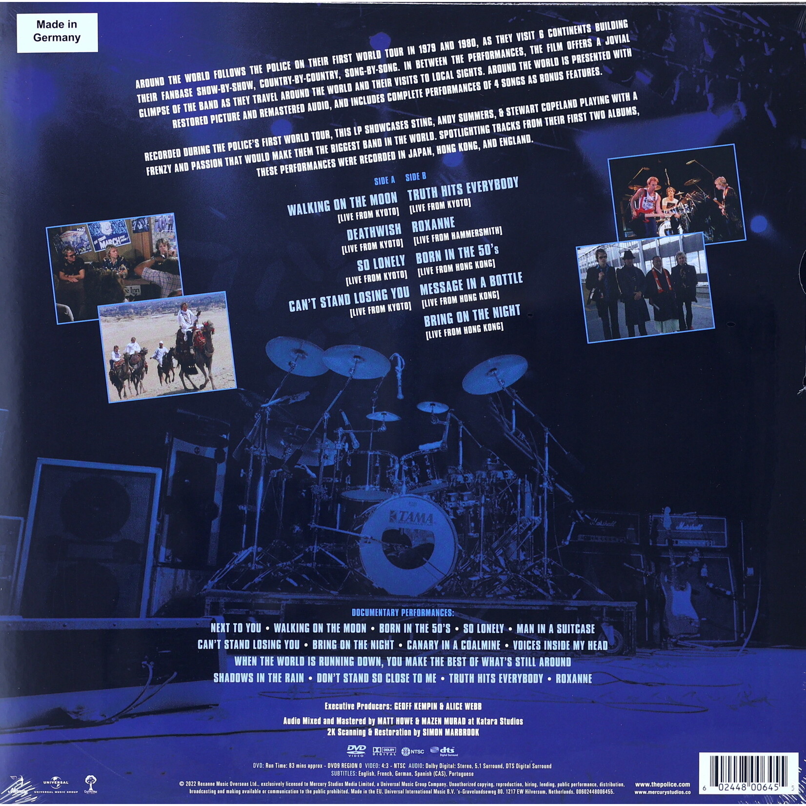POLICE - AROUND THE WORLD - LTD COLORED GOLD LP + DVD