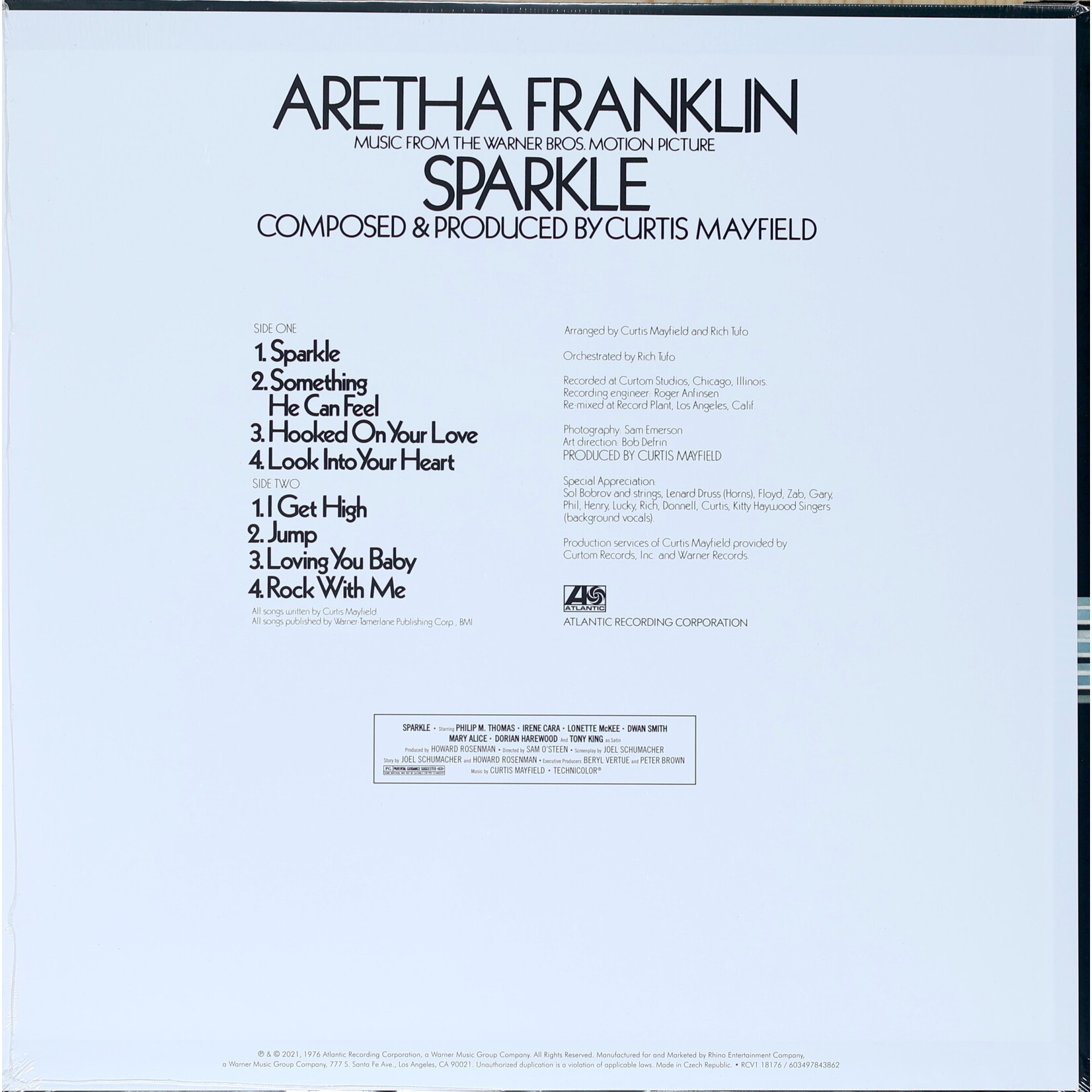 FRANKLIN, ARETHA - SPARKLE - COLORED CRYSTAL CLEAR LP