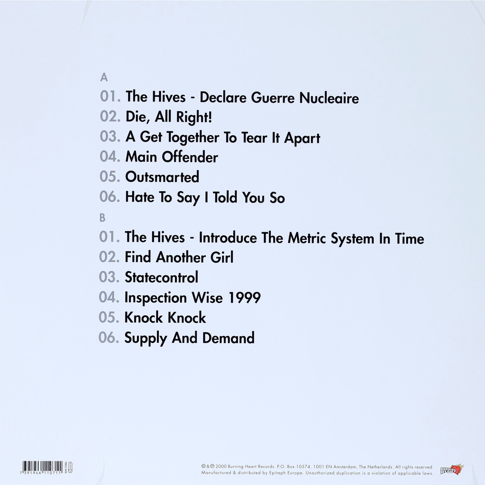 THE HIVES - VENI VIDI VICIOUS - REISSUE LP