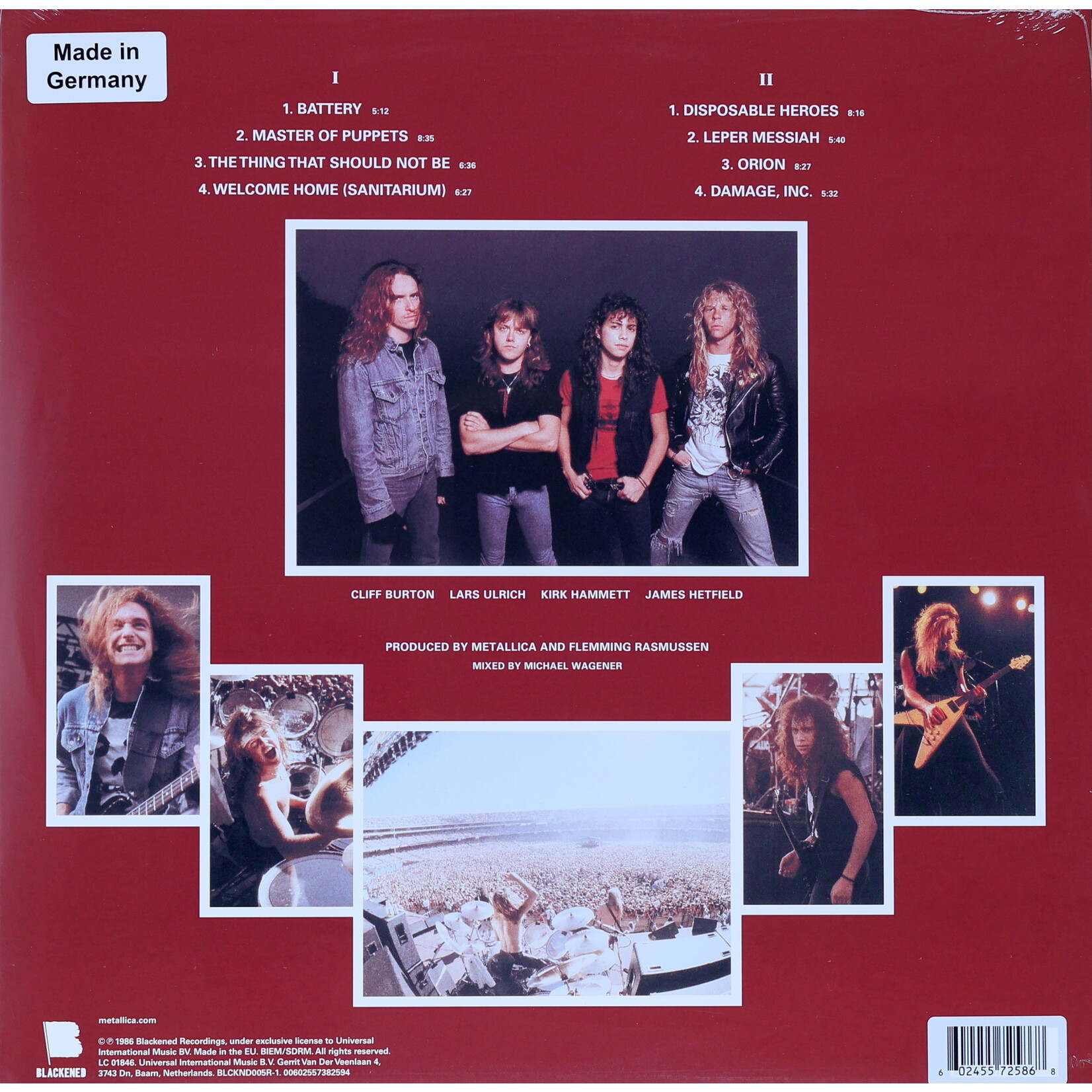 METALLICA - MASTER OF PUPPETS - LTD REMASTERED REISSUE COLORED ORANGE LP