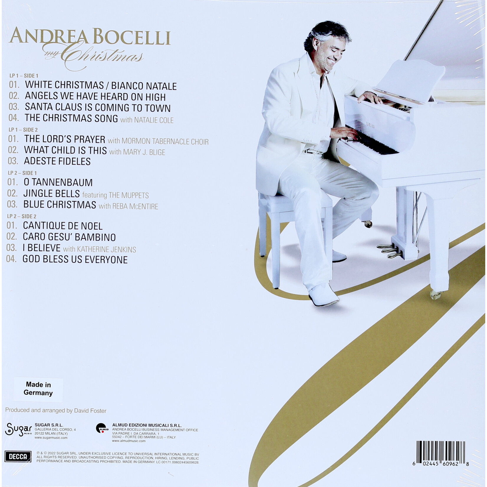 BOCELLI, ANDREA - MY CHRISTMAS - LTD GATEFOLD COLORED WHITE & GOLD 2LP