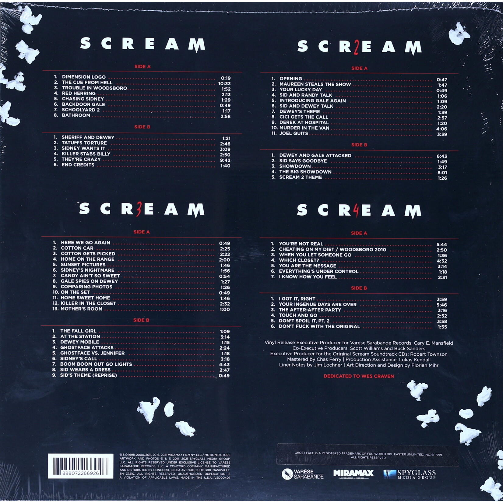 BELTRAMI, MARCO - SCREAM - LTD OST REISSUE COLORED BLOOD RED BOX SET 4LP