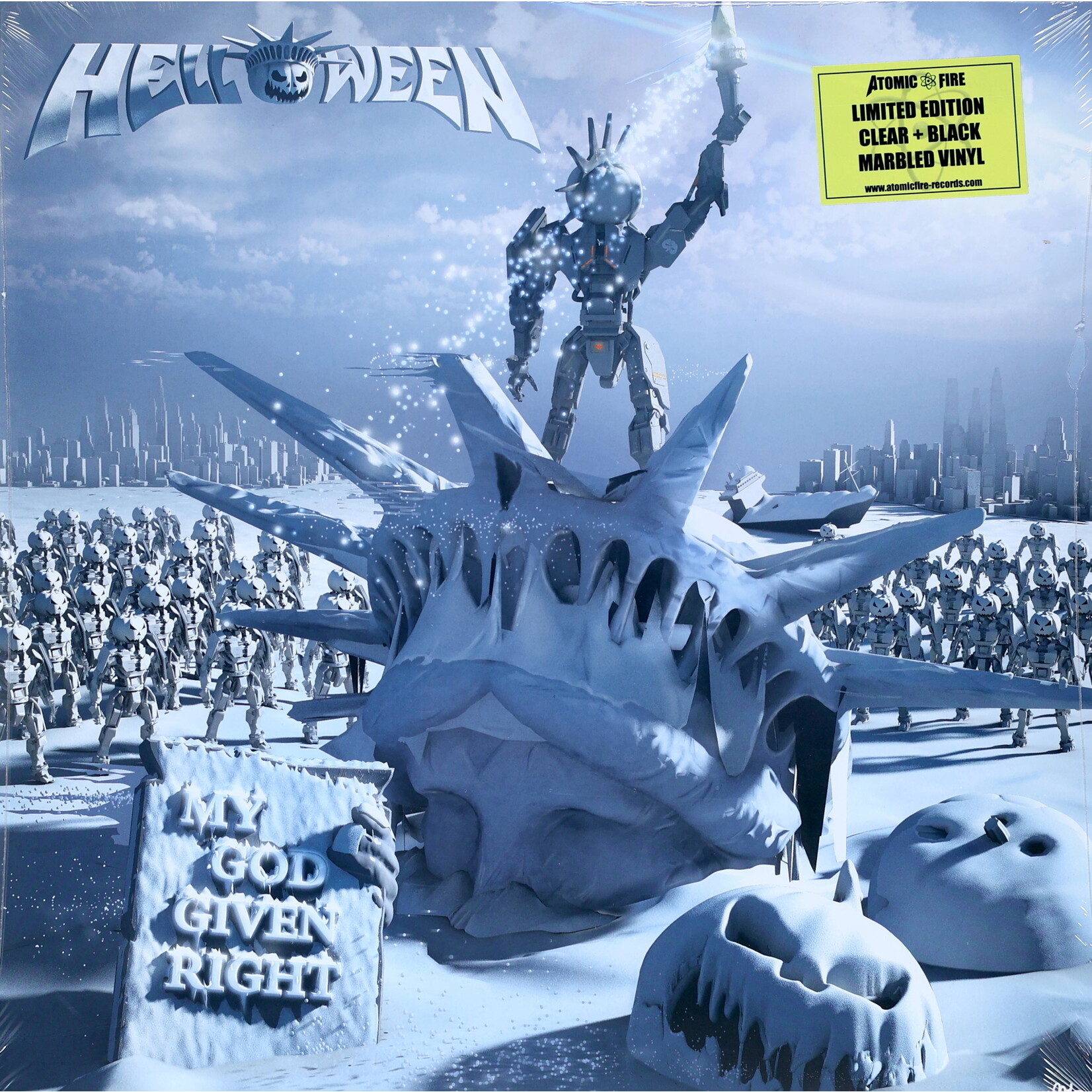 HELLOWEEN - MY GOD GIVEN RIGHT - GATEFOLD COLORED CLEAR BLACK MARBLED 2LP