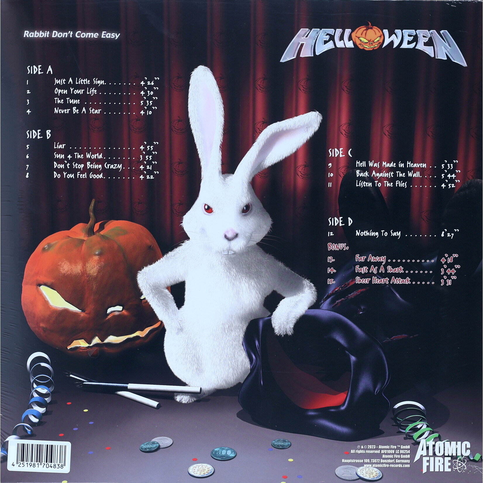 HELLOWEEN - RABBIT DON'T COME EASY - GATEFOLD COLORED WHITE PURPLE BLUE MARBLED 2LP