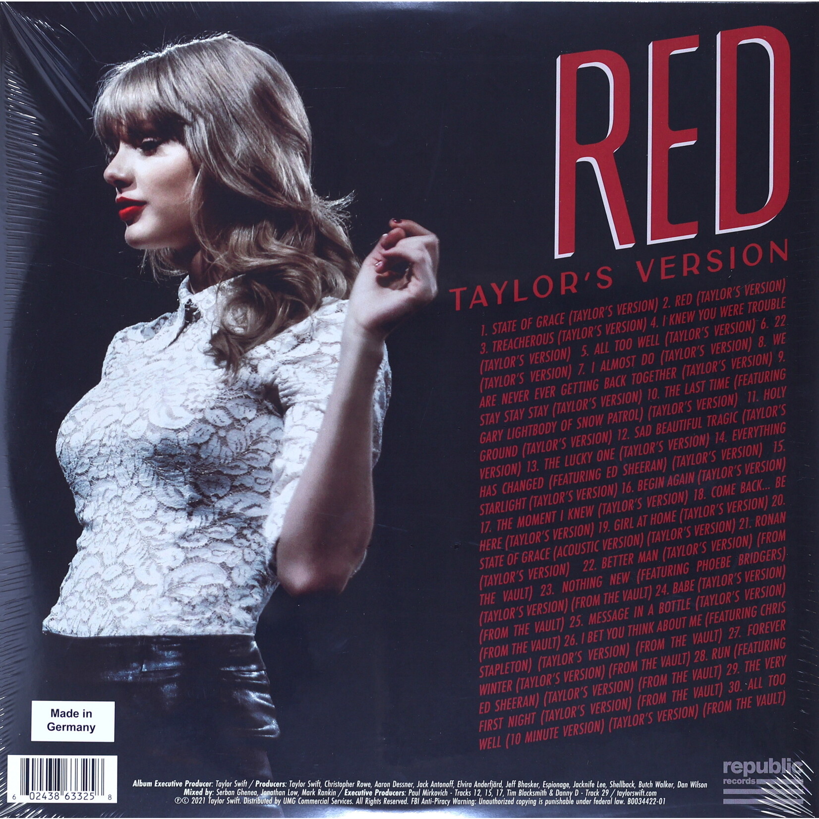 SWIFT, TAYLOR - RED (TAYLOR'S VERSION) - GATEFOLD 4LP