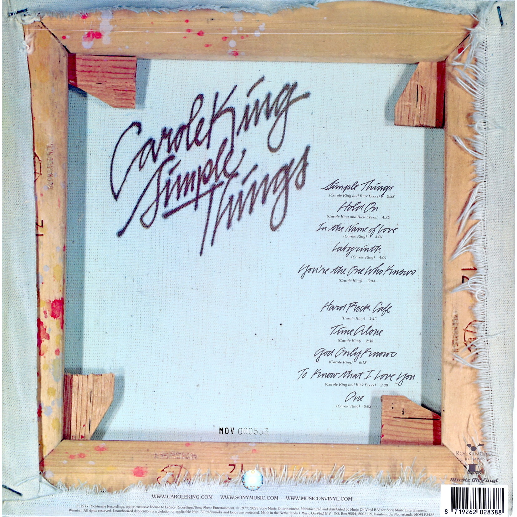 KING, CAROLE - SIMPLE THINGS - GATEFOLD COLORED RED LP