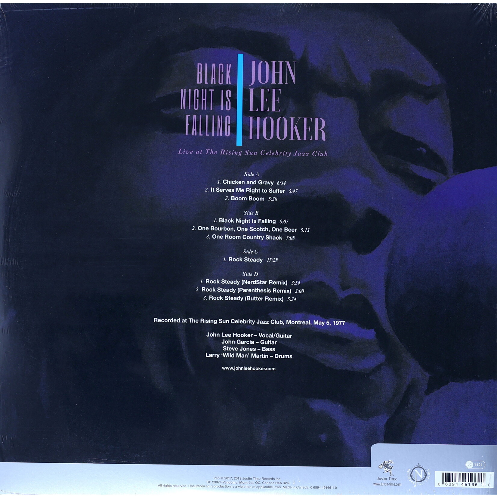 HOOKER, JOHN LEE BLACK NIGHT IS FALLING - LIVE AT THE RISING SUN CELEBRITY JAZZ CLUB - GATEFOLD 2LP