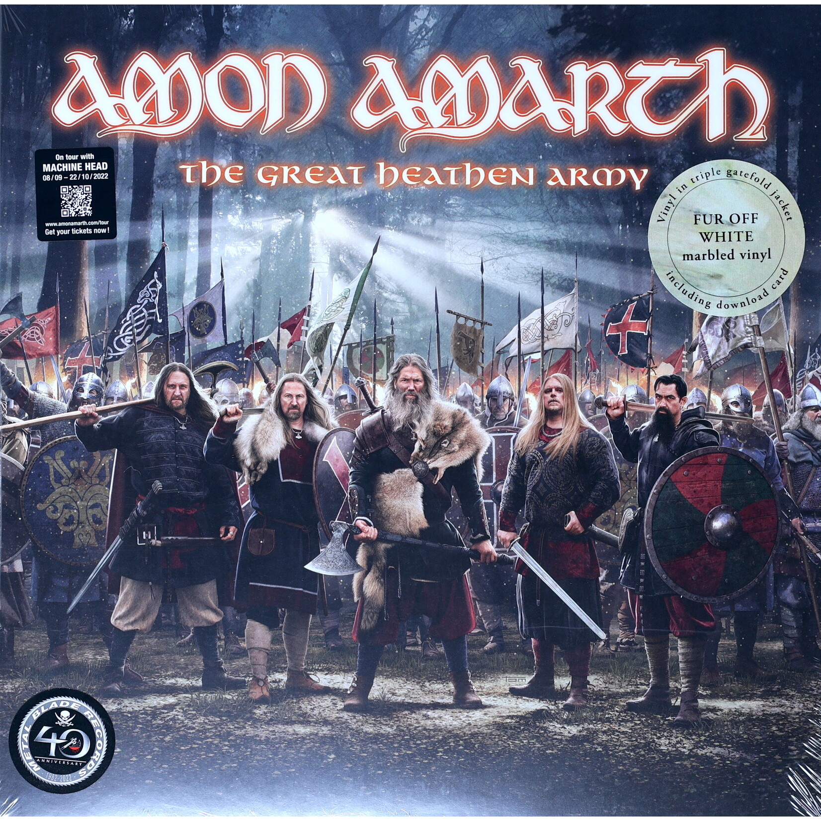 AMON AMARTH - GREAT HEATHEN ARMY - GATEFOLD COLORED OFF WHITE MARBLED 2LP