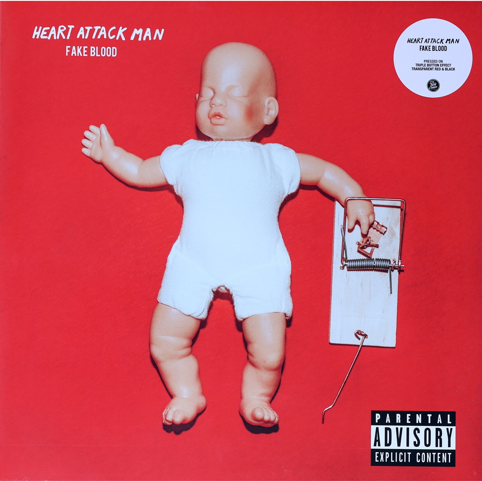 HEART ATTACK MAN - FAKE BLOOD -  COLORED BLACK AND TRANSPARENT RED LP