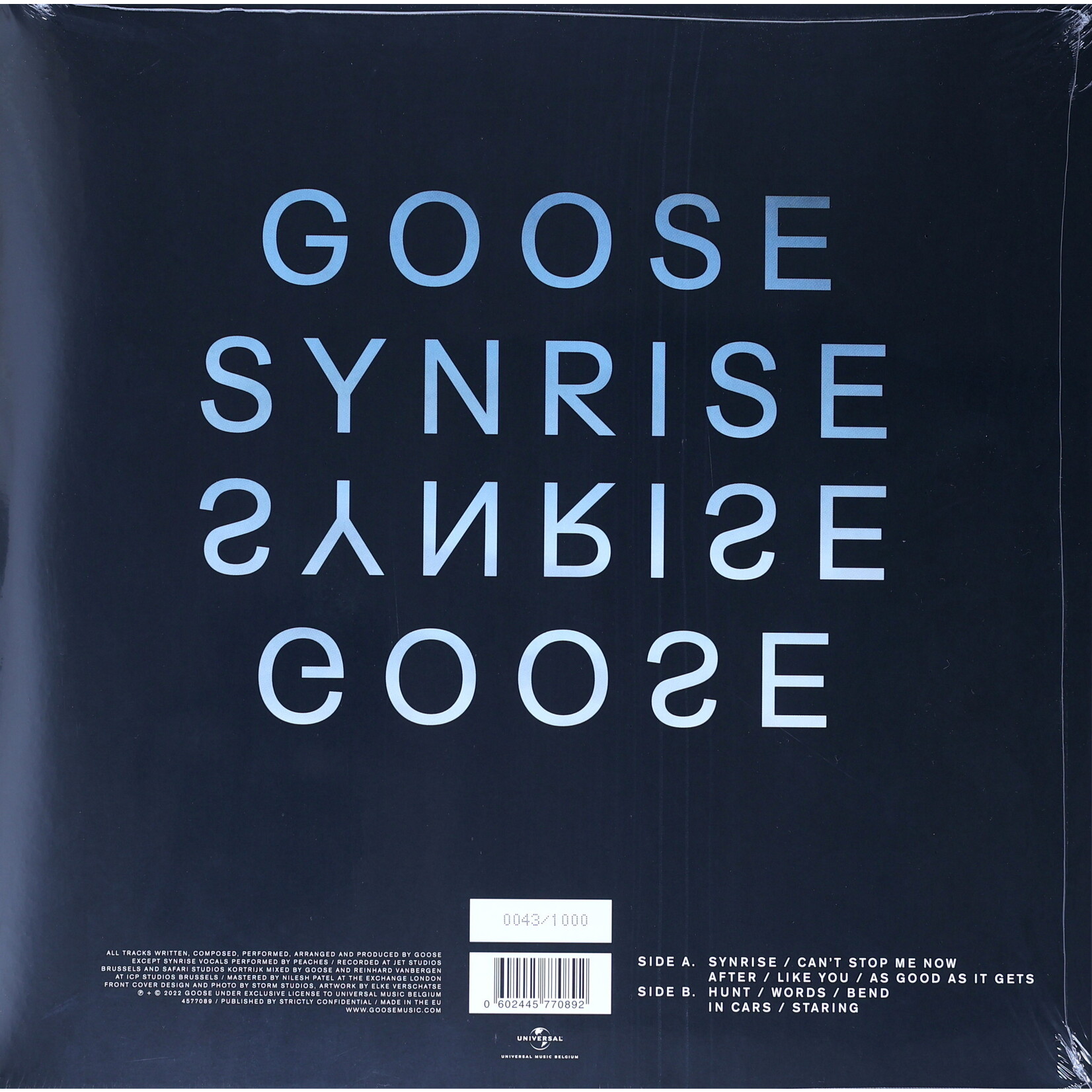 GOOSE - SYNRISE - LTD NR/1000 PRESS REISSUE COLORED OPAQUE BLUE - LP