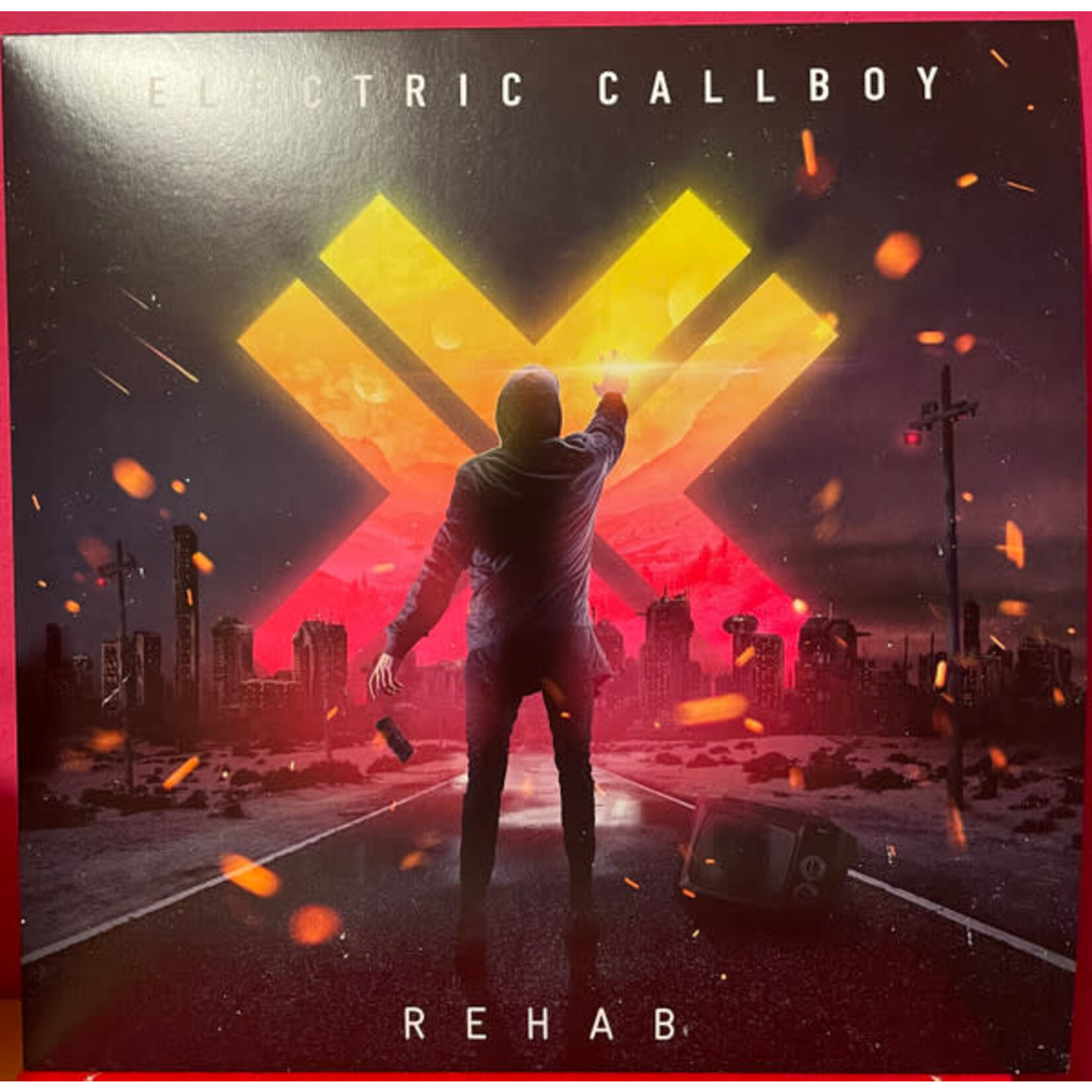 ELECTRIC CALLBOY - REHAB - LTD REISSUE COLORED TRANSPARENT NEON PINK & BLACK SPLATTER LP