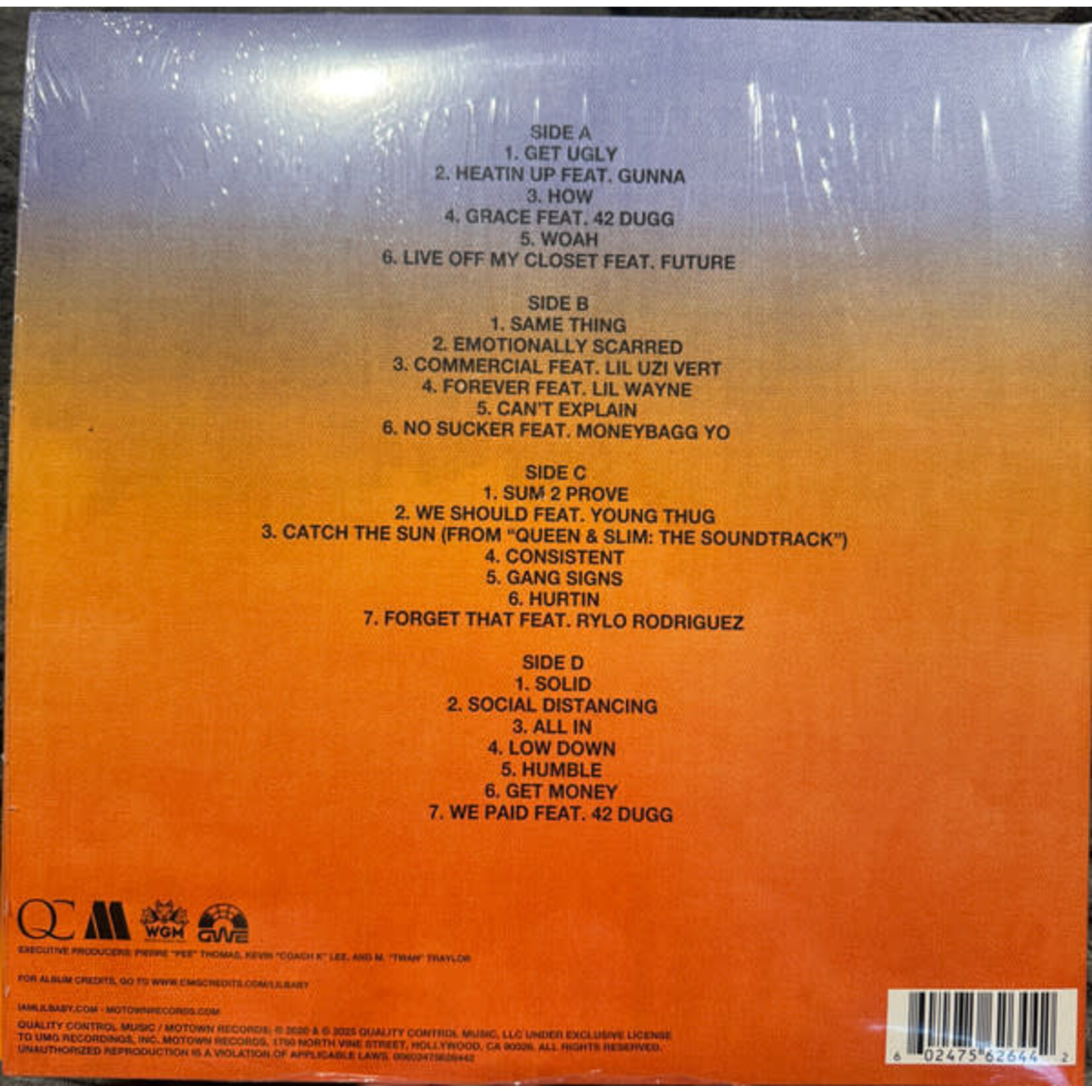 LIL BABY - MY TURN - GATEFOLD COLORED TANGERINE 2LP