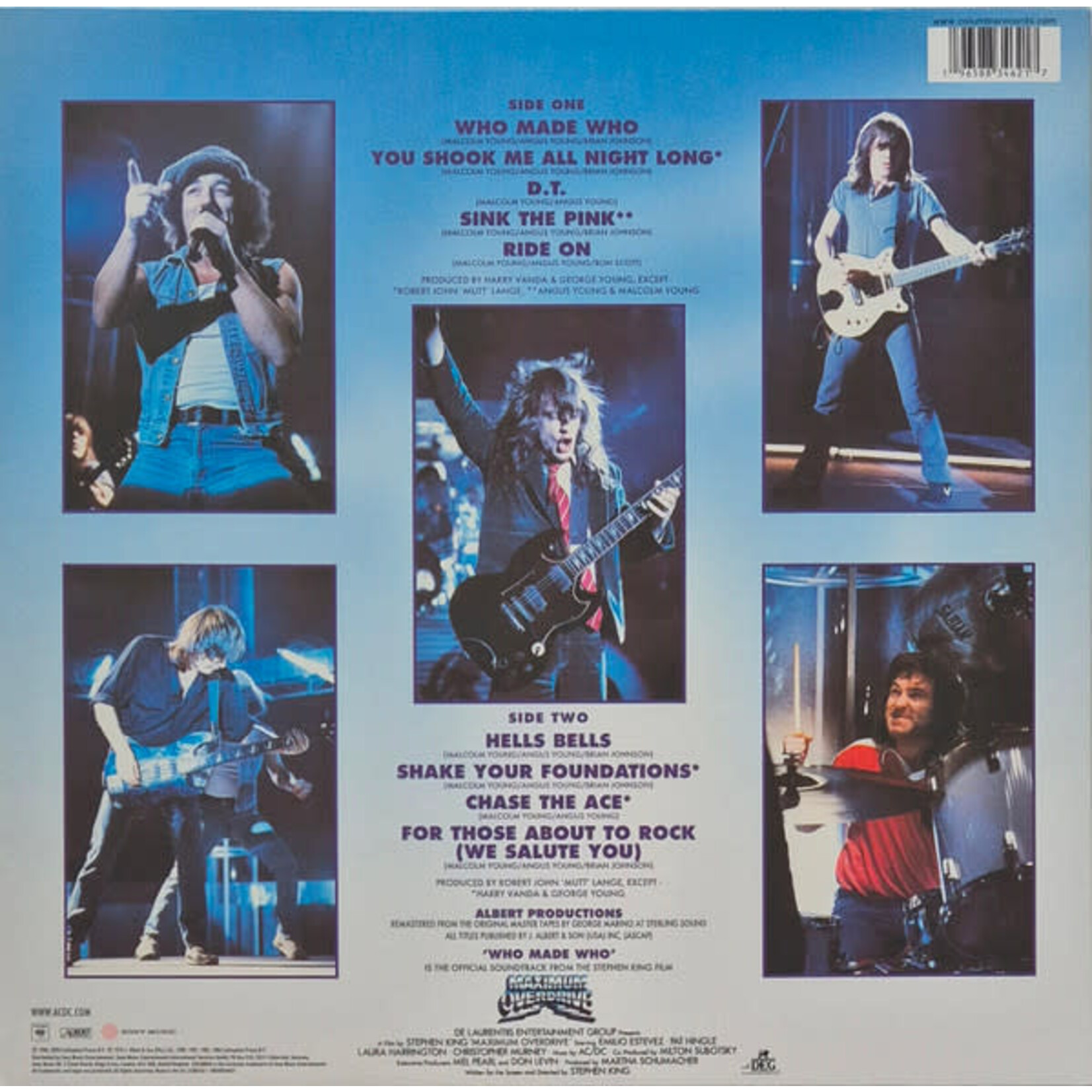 AC/DC - WHO MADE WHO - 50TH ANNIVERSARY COLORED GOLD LP