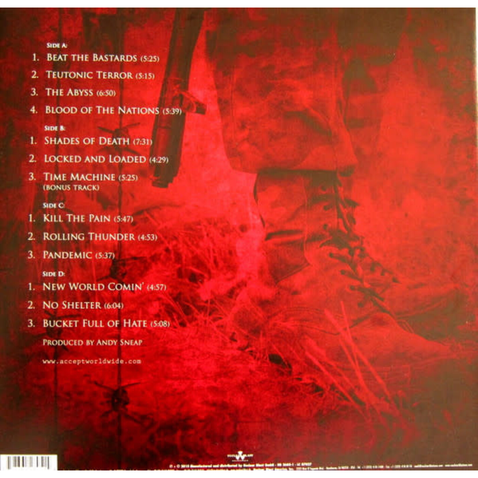 ACCEPT - BLOOD OF THE NATIONS - GATEFOLD COLORED GOLD 2LP