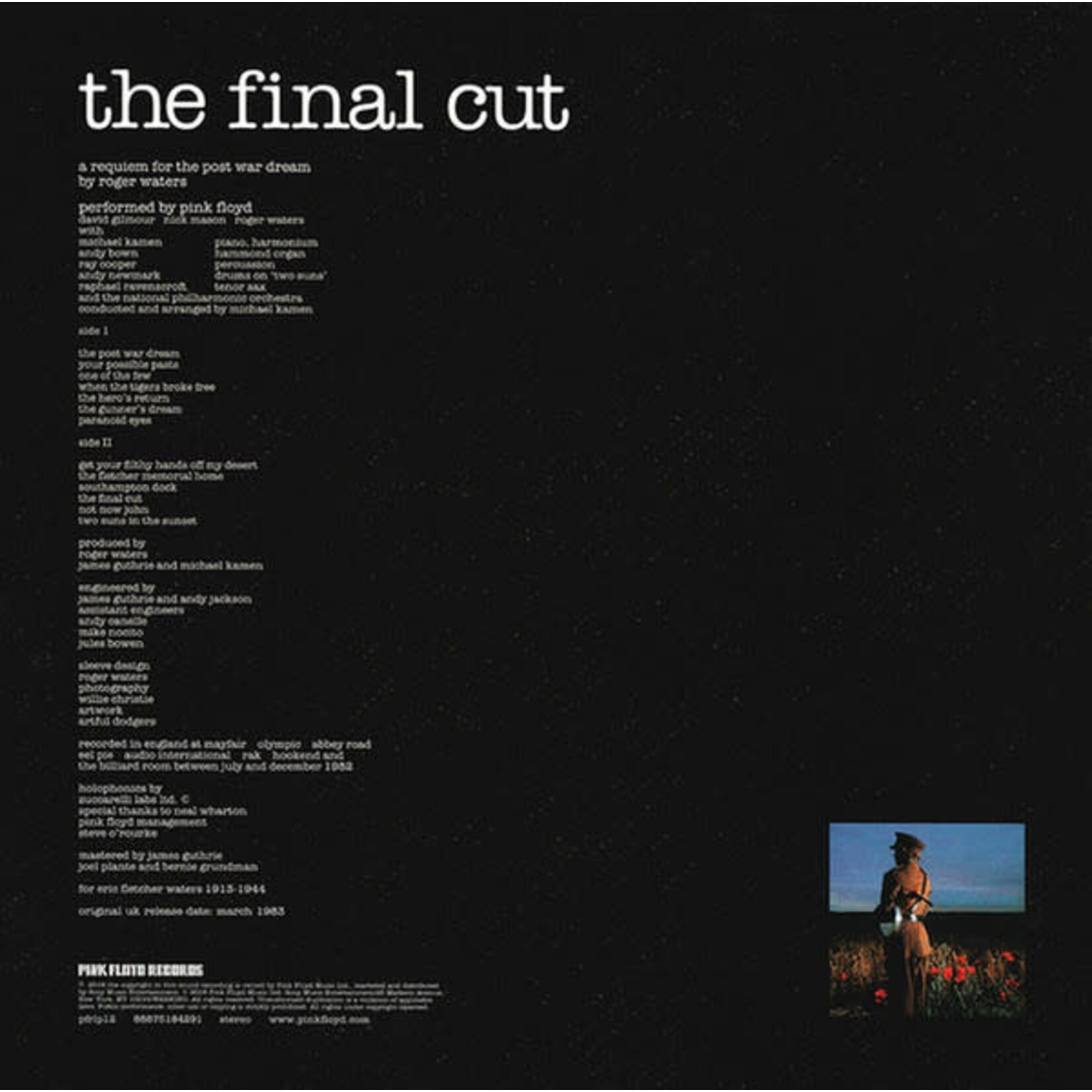 PINK FLOYD - FINAL CUT - REMASTERED REISSUE GATEFOLD LP
