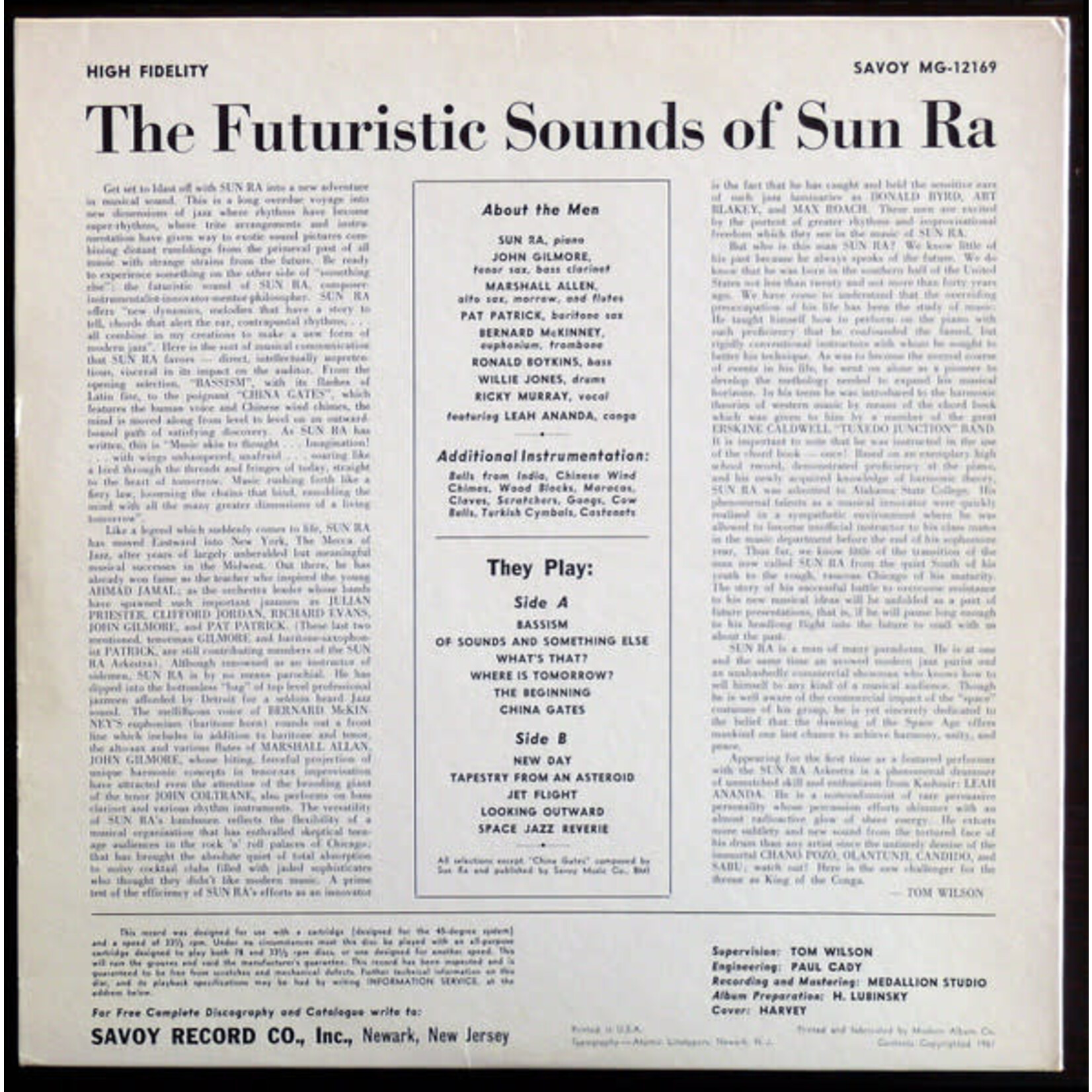 SUN RA - THE FUTURISTIC SOUND OF SUN RA - LP