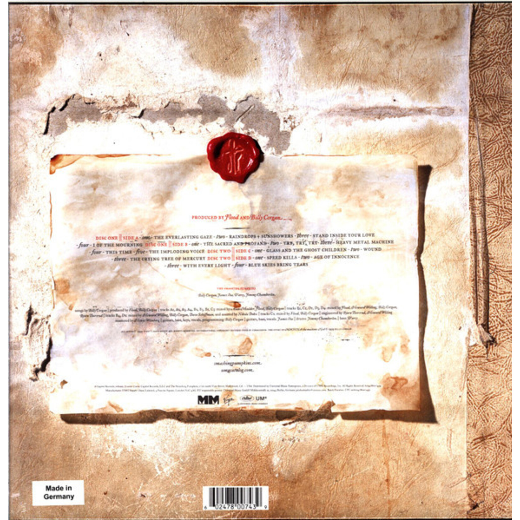 THE SMASHING PUMPINKS - MACHINA/THE MACHINES OF GOD - GATEFOLD 2LP