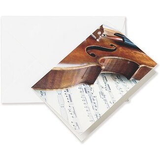 Vienna World Groetkaart viool/notenschrift motief A6