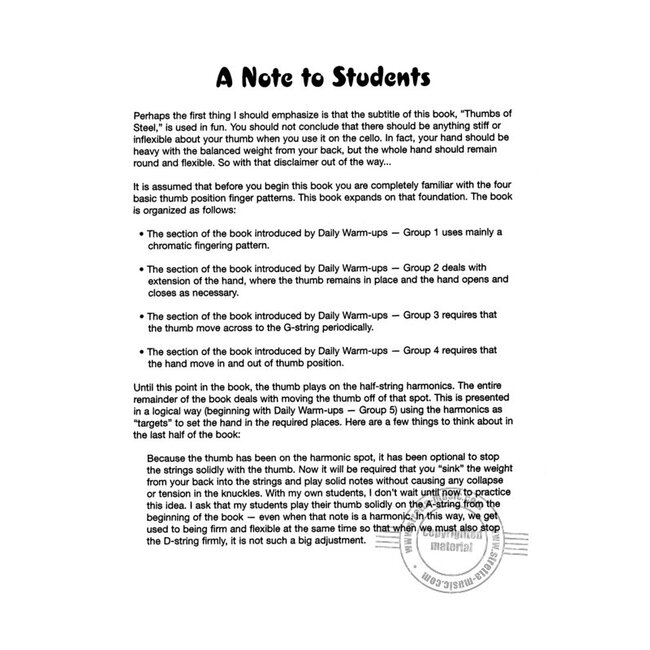 Thumb Positions for Cello (2 volumes)