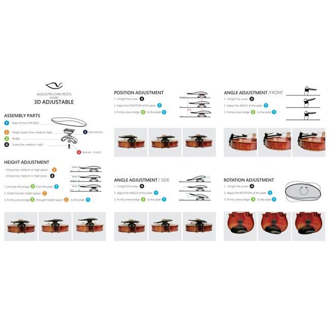 Chinrest violin Augustin 3-D