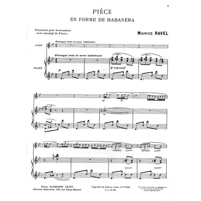Pièce En Forme De Habanera