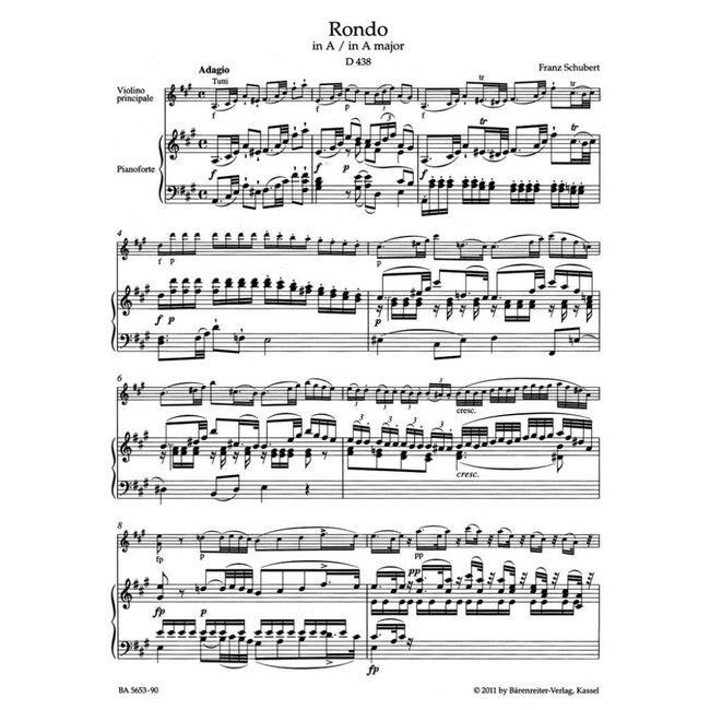 Rondo v  en strijkers Strings In A D.438