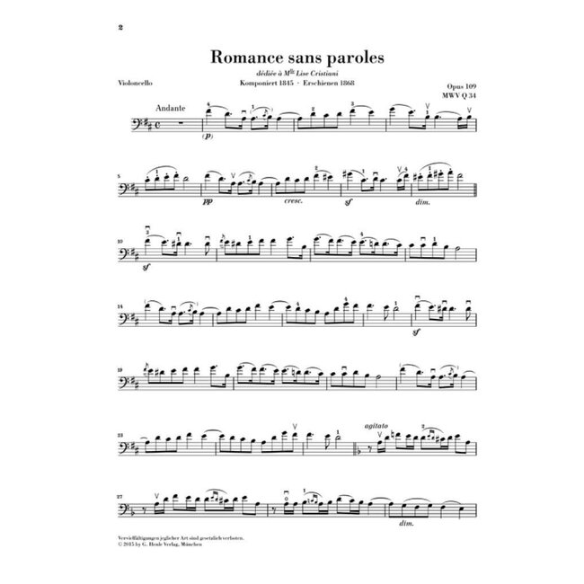 Romance sans paroles op. 109