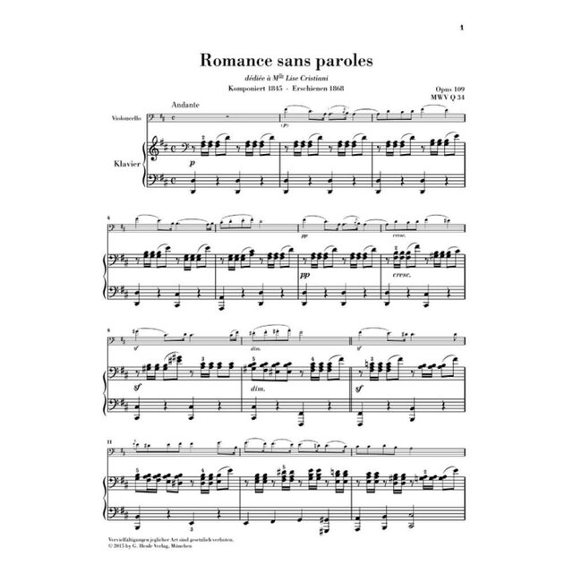 Romance sans paroles op. 109