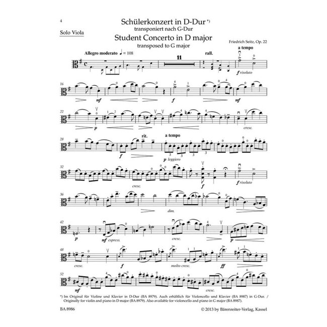 Concerto D Major Op. 22