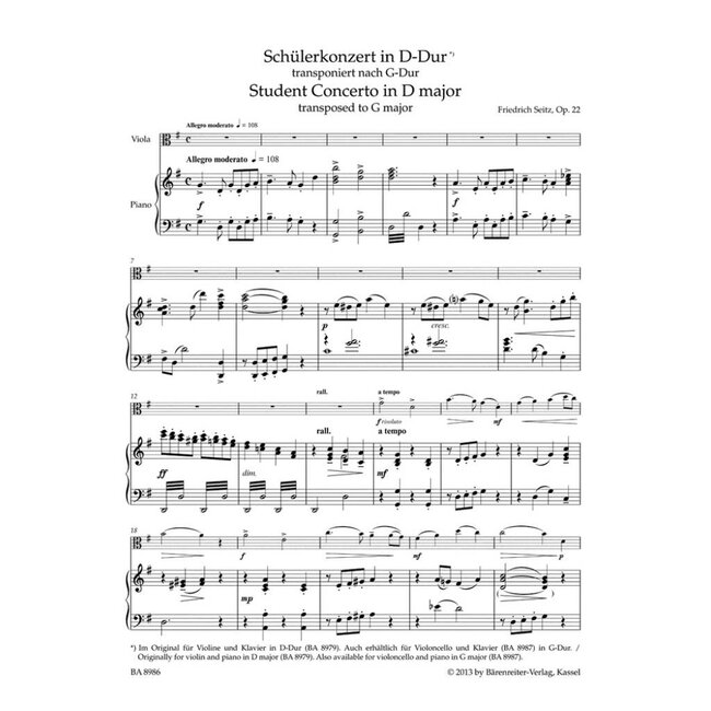 Concerto D Major Op. 22