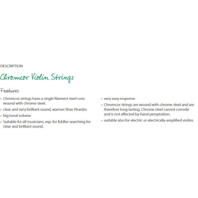 Chromcor vioolsnaren