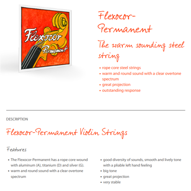 Flexocor Permanent Geigensaiten
