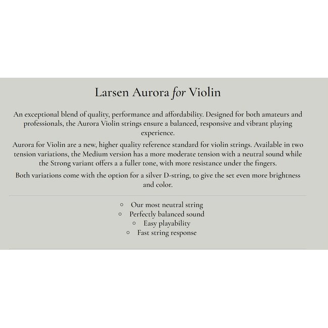 Aurora violin strings