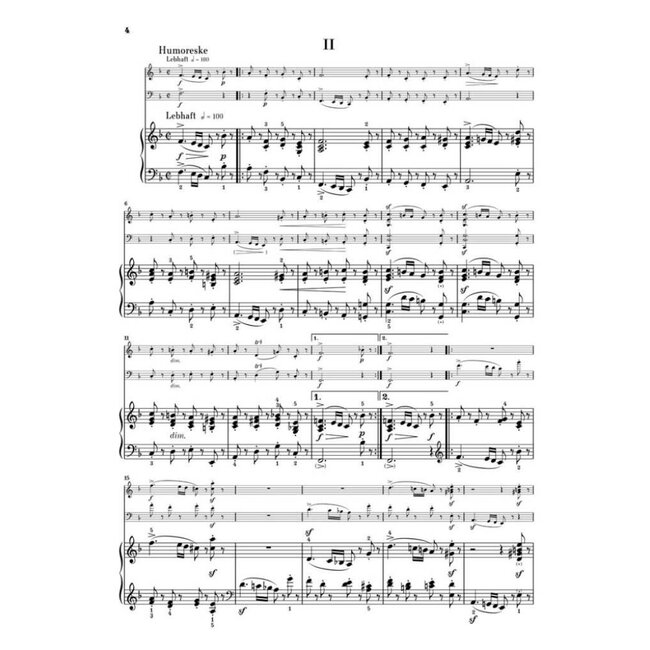 Phantasiestücke Opus 88 für Klaviertrio