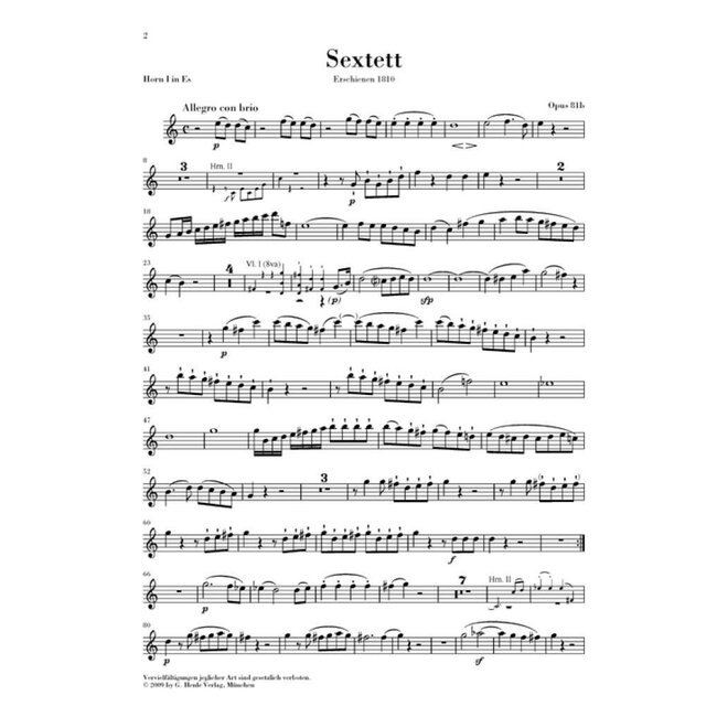 Sextet In E Flat Op.81b