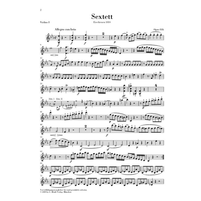 Sextet In E Flat Op.81b