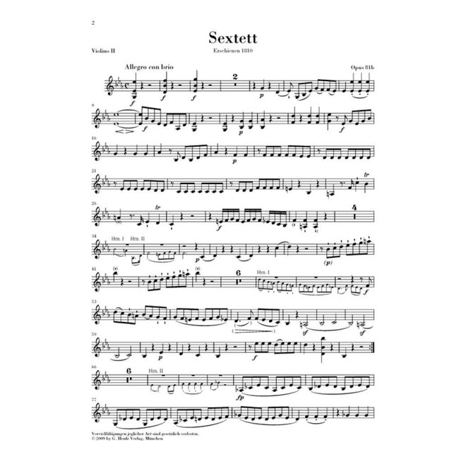 Sextet In E Flat Op.81b