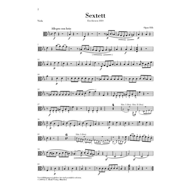 Sextet In E Flat Op.81b