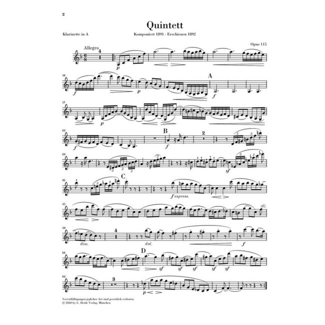 Quintet in b minor op. 115