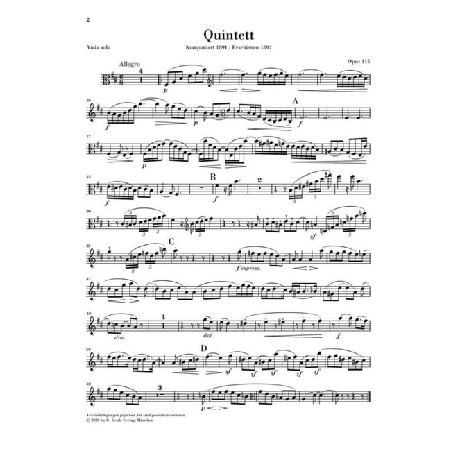 Quintet in b minor op. 115