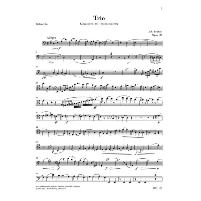 Trio for Piano, Clarinet (Viola) and Violoncello
