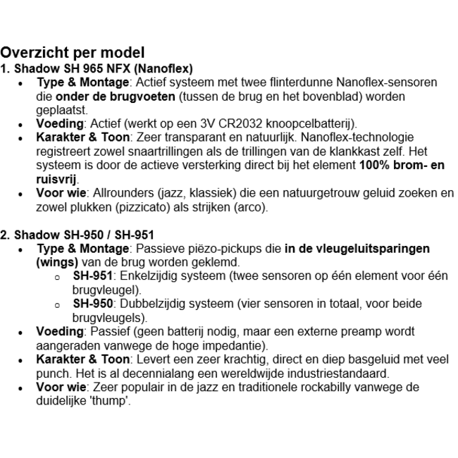 Tonabnehmersystem SH RB-PRO für Kontrabass