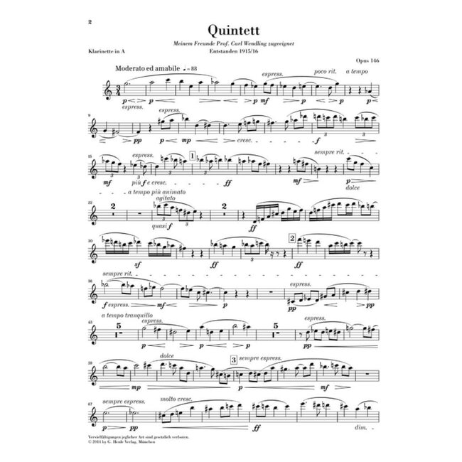 Clarinet Quintet in A major, Op. 146