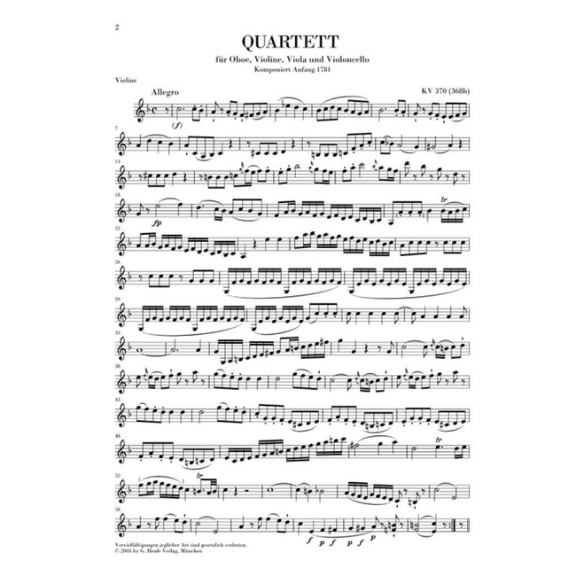 Oboe Quartet F Major KV.370